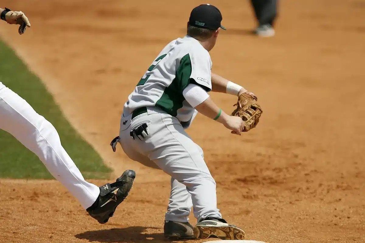 Right fielder making a strong throw toward third base